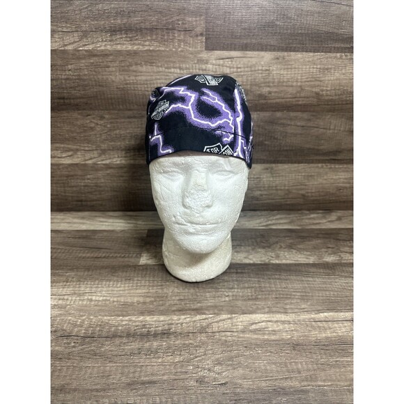 VTG Harley Davidson Biker Hat Cap Purple Lightning Thunder OS 90s RARE - Picture 12 of 12